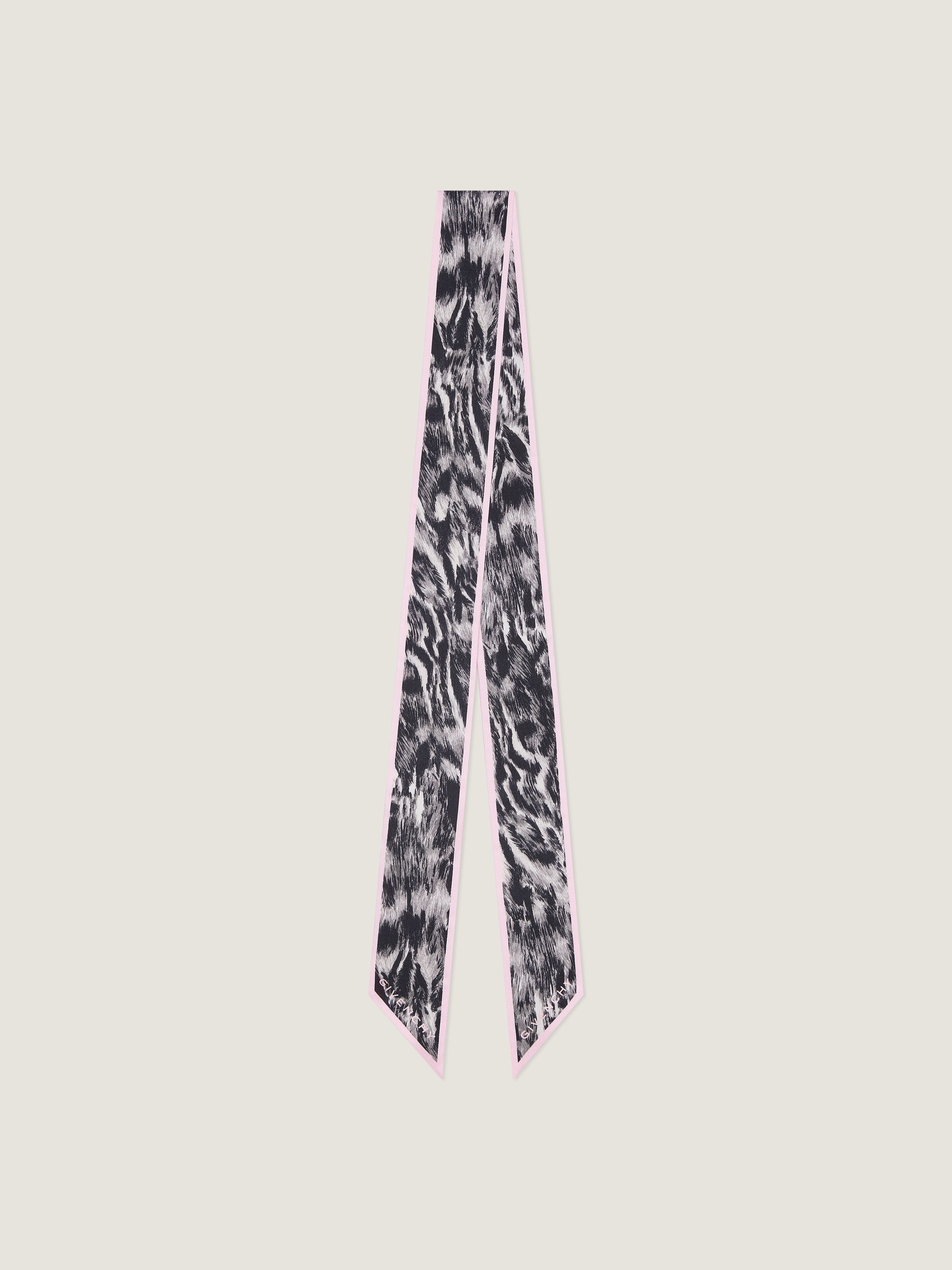 Bandeau in silk with animal print